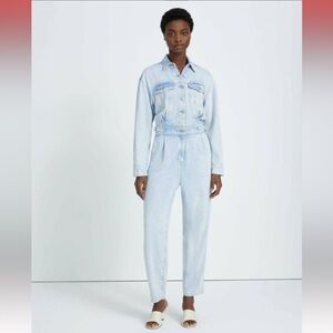34. 7 For All Mankind $378 Denim Lustre Balloon Sleeve Jumpsuit In Isadora